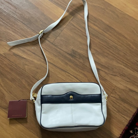 Etienne Aigner Bags Etienne Aigner White And Navy Blue And Gold